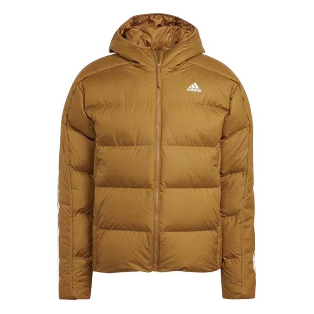 Adidas Mens Essential 3 Stripes Down Midweight Puffer Jacket / Brown